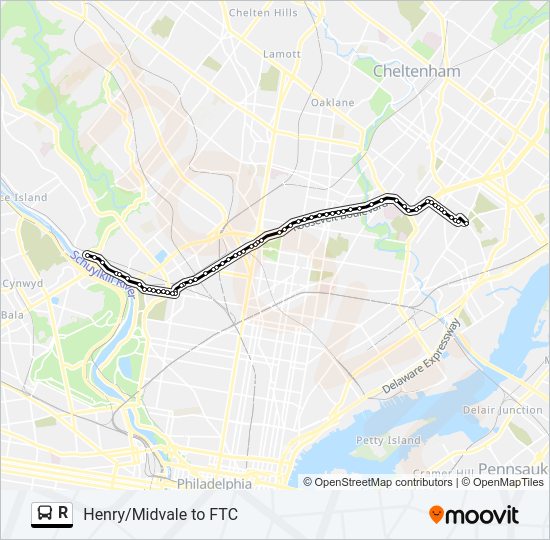 R Bus Line Map