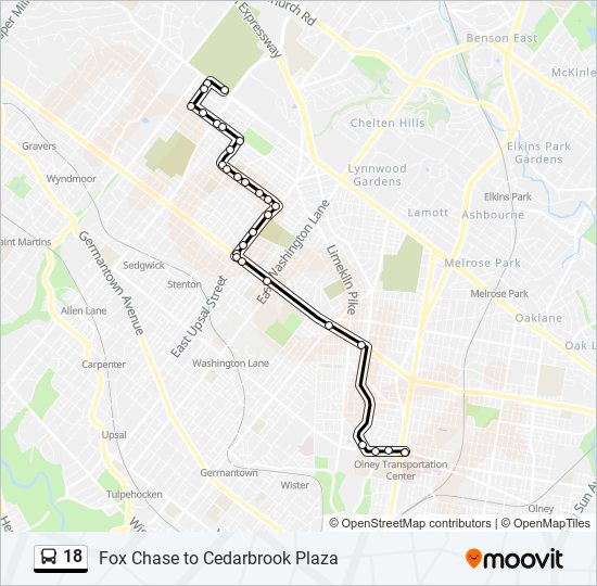 18 bus Line Map