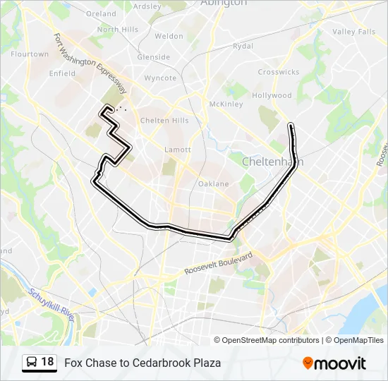 18 Bus Line Map
