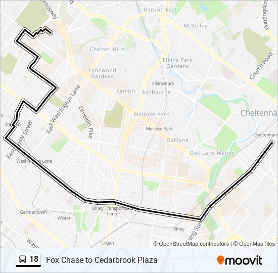 18 bus Line Map