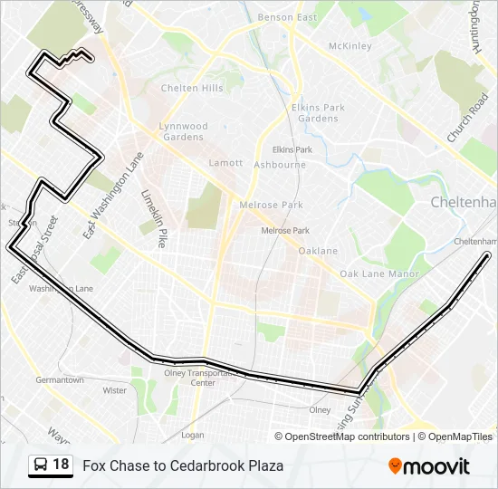 18 Bus Line Map