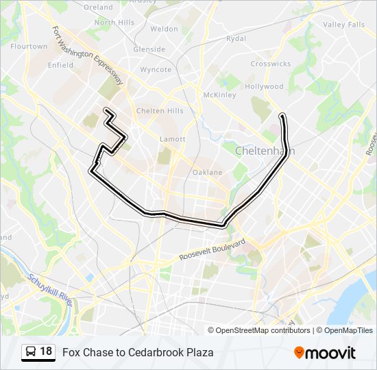 18 bus Line Map