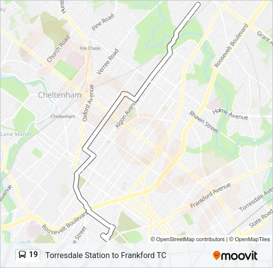 19 Bus Line Map