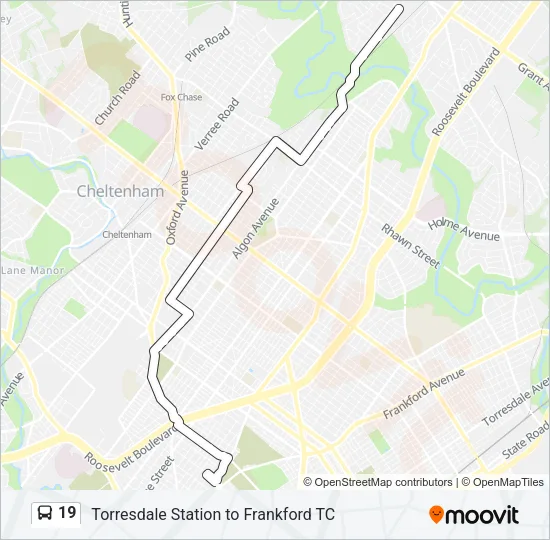 19 Bus Line Map
