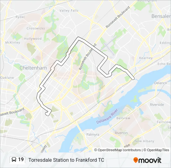 19 Bus Line Map