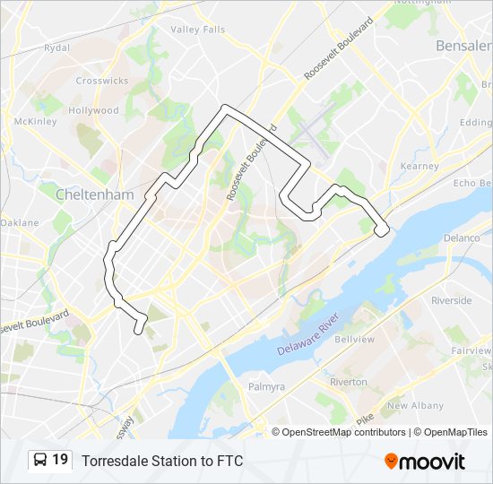 19 bus Line Map