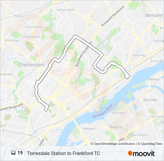 19 Bus Line Map