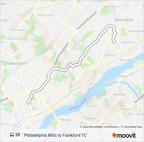 20 Bus Line Map