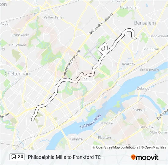 20 Bus Line Map