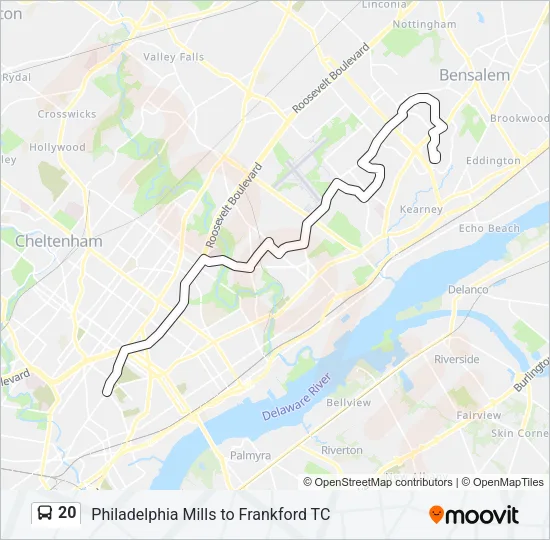 20 Bus Line Map