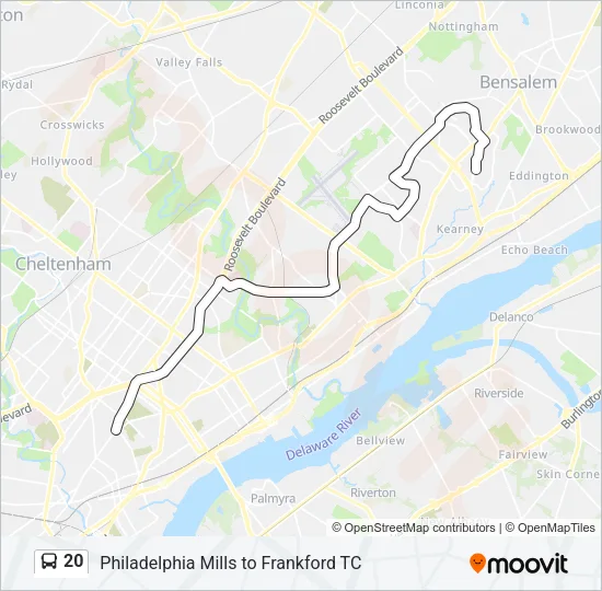 20 Bus Line Map