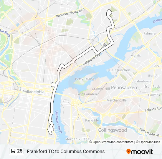 25 Bus Line Map