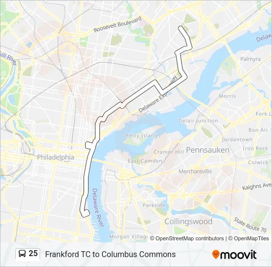 25 Bus Line Map