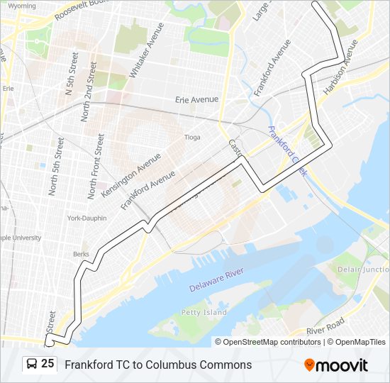 25 bus Line Map