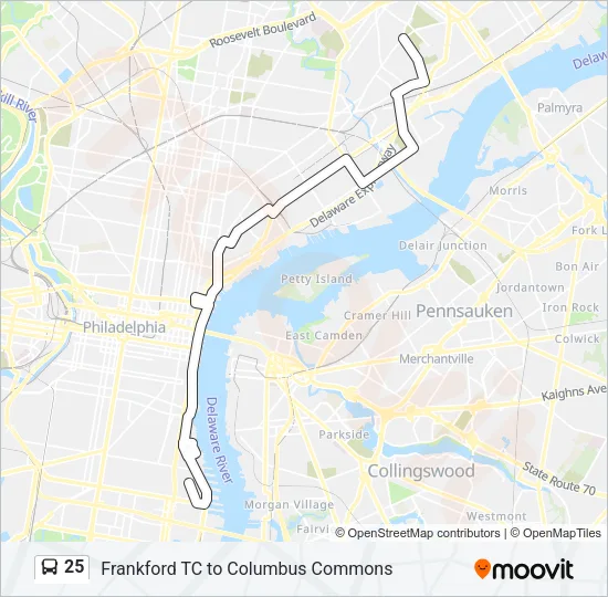 25 Bus Line Map
