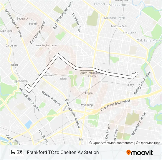 26 Bus Line Map