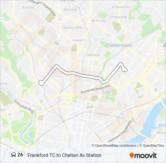 26 Bus Line Map