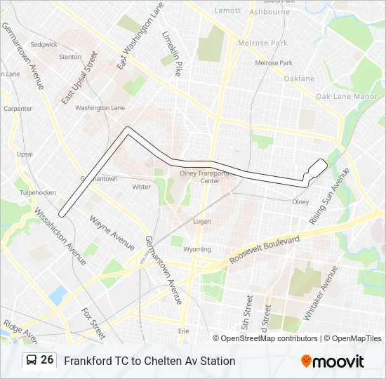 26 Bus Line Map