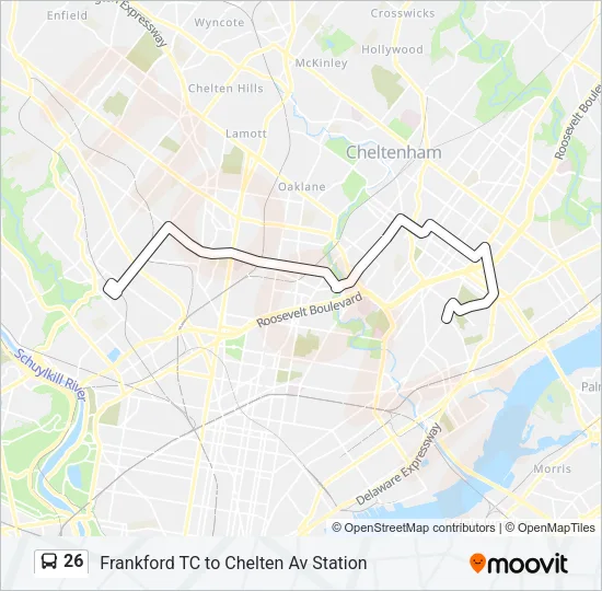 26 Bus Line Map