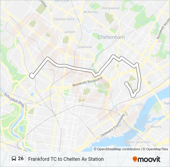 26 Bus Line Map