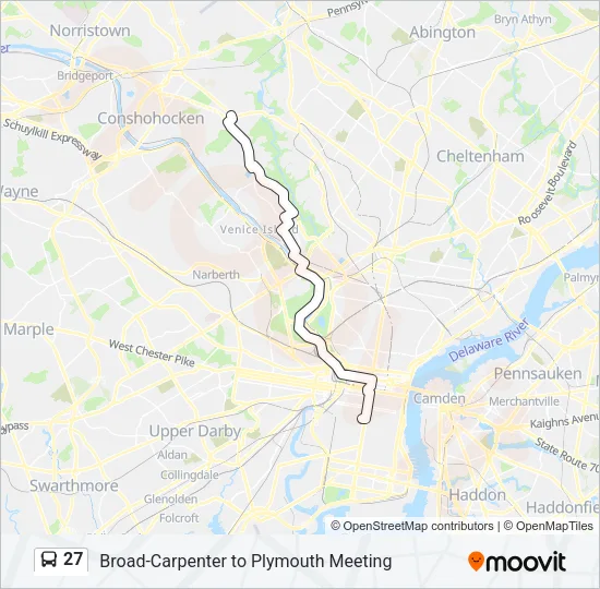 27 Bus Line Map