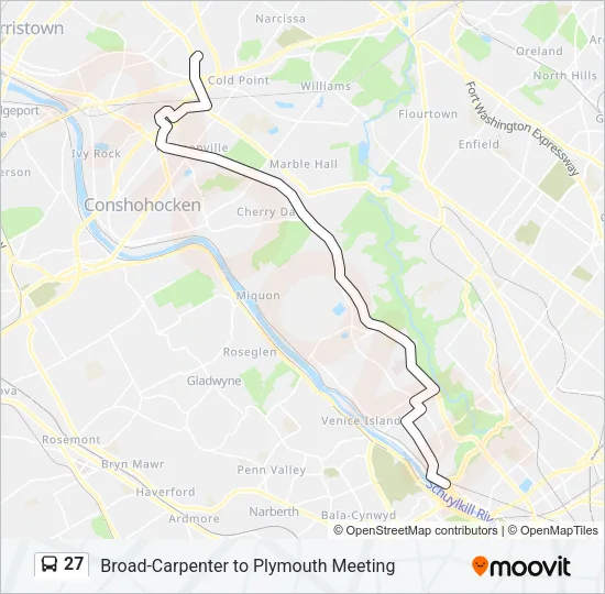 27 Bus Line Map