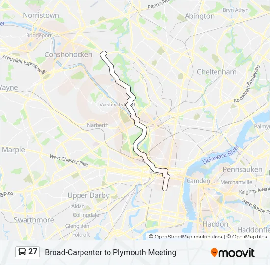 27 Bus Line Map