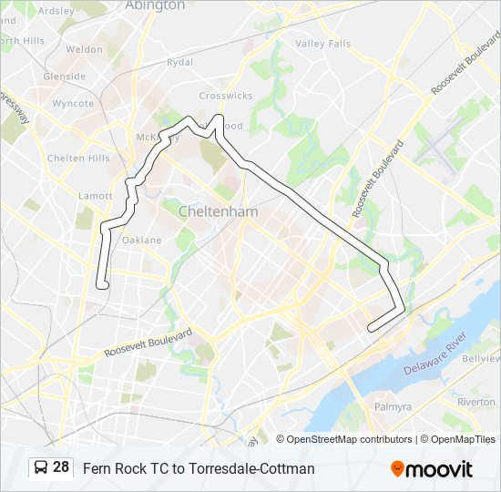 28 bus Line Map