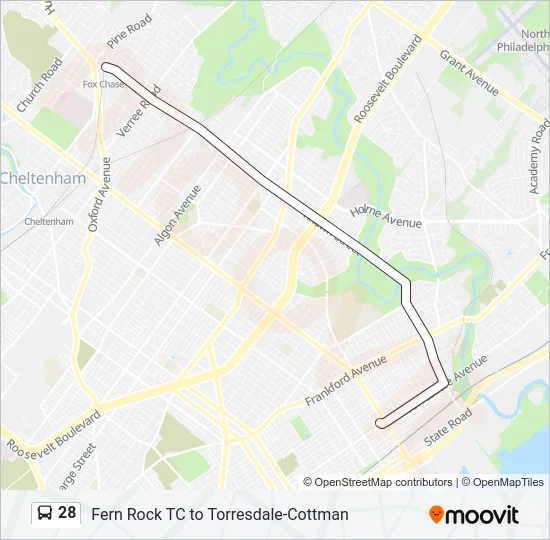 28 Bus Line Map