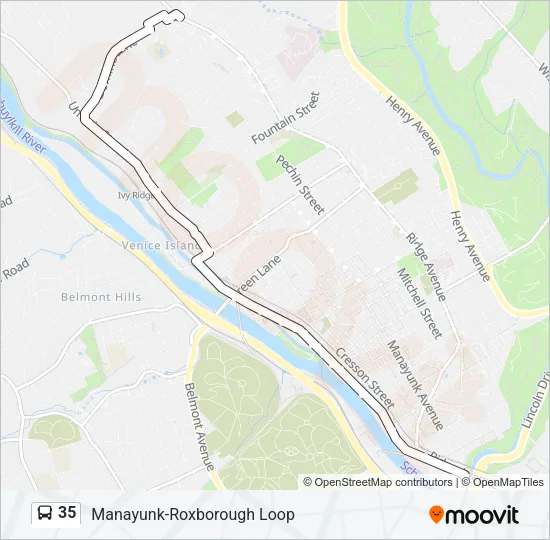 35 Bus Line Map