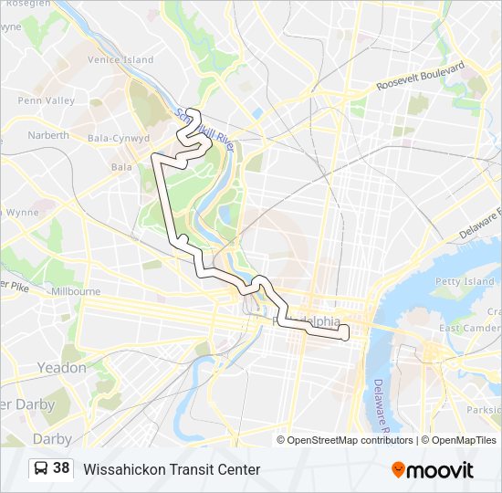 38 bus Line Map