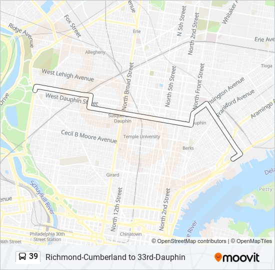 39 bus Line Map