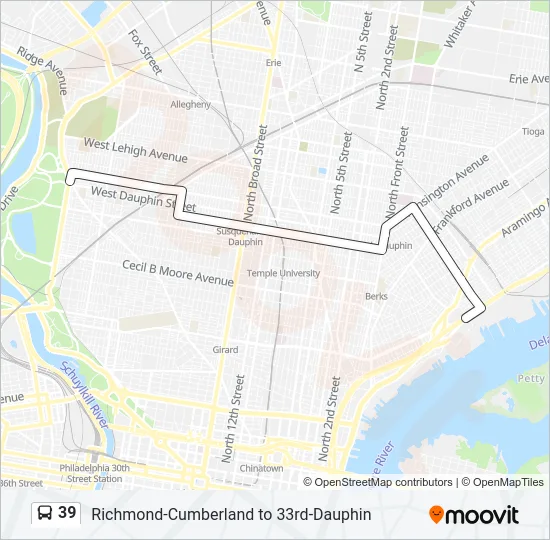 39 Bus Line Map