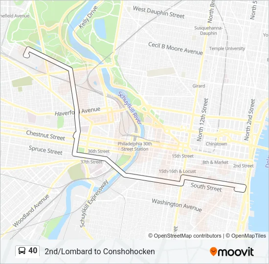 40 Bus Line Map