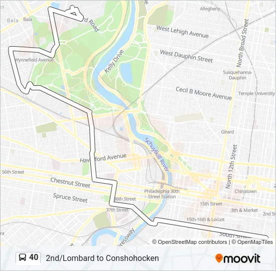 40 Bus Line Map