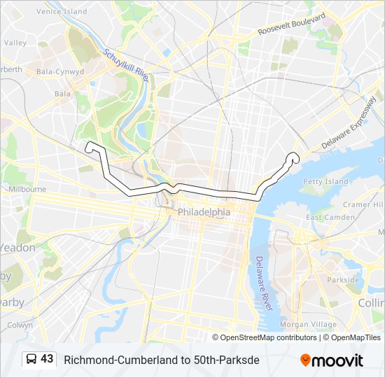 43 Bus Line Map