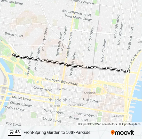 43 Bus Line Map