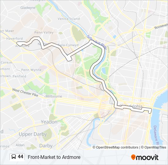 44 bus Line Map