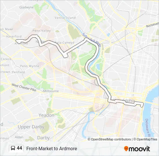 44 Bus Line Map