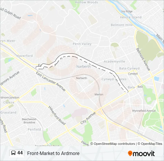 44 Bus Line Map