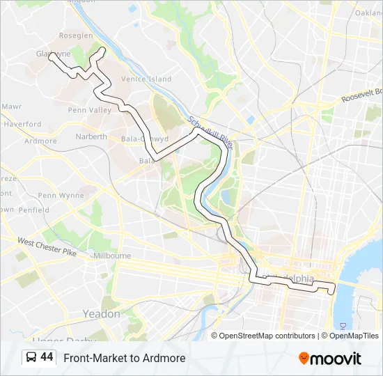 44 Bus Line Map