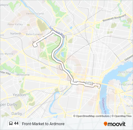 44 Bus Line Map