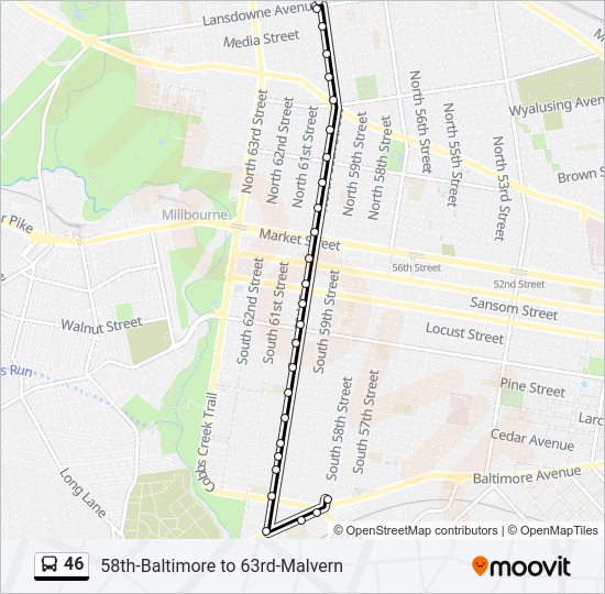 46 bus Line Map