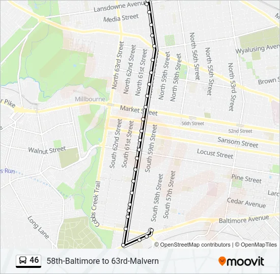 46 Bus Line Map