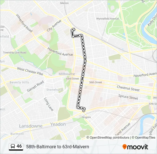 46 Bus Line Map