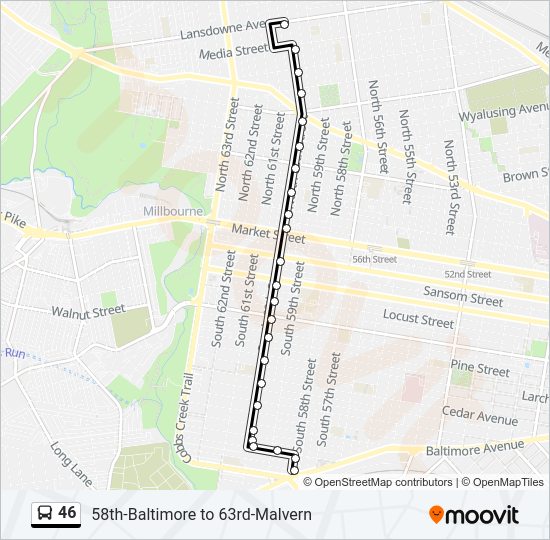 46 bus Line Map