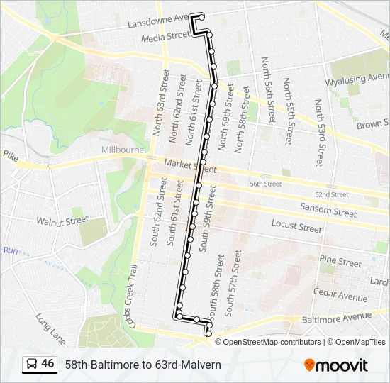 46 Bus Line Map