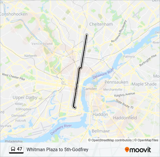 47 Bus Line Map