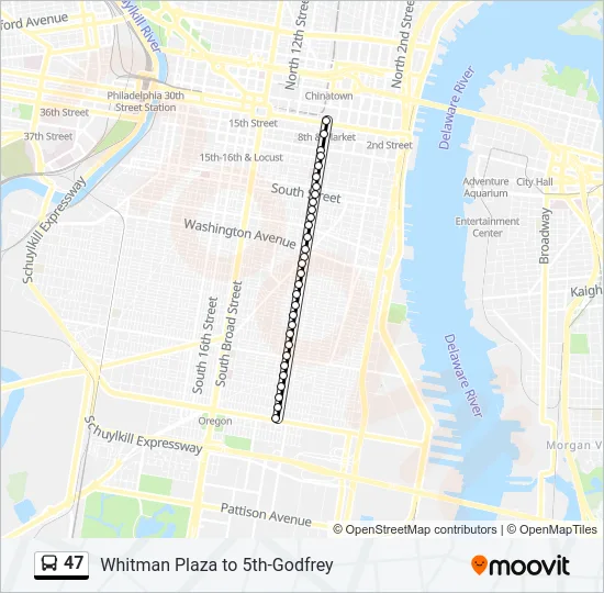 47 Bus Line Map