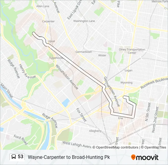 53 Bus Line Map